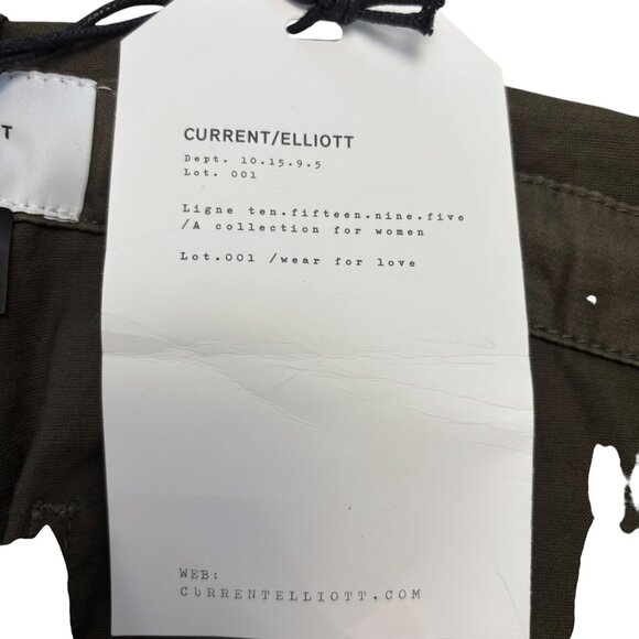 CURRENT ELLIOT Tabloid Pant NWT Paperbag Style Dark Army Green Size S NEW - Picture 9 of 11